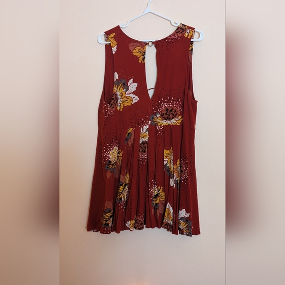 Free People Lovely Day Red Floral Dress S - Picture 2 of 5